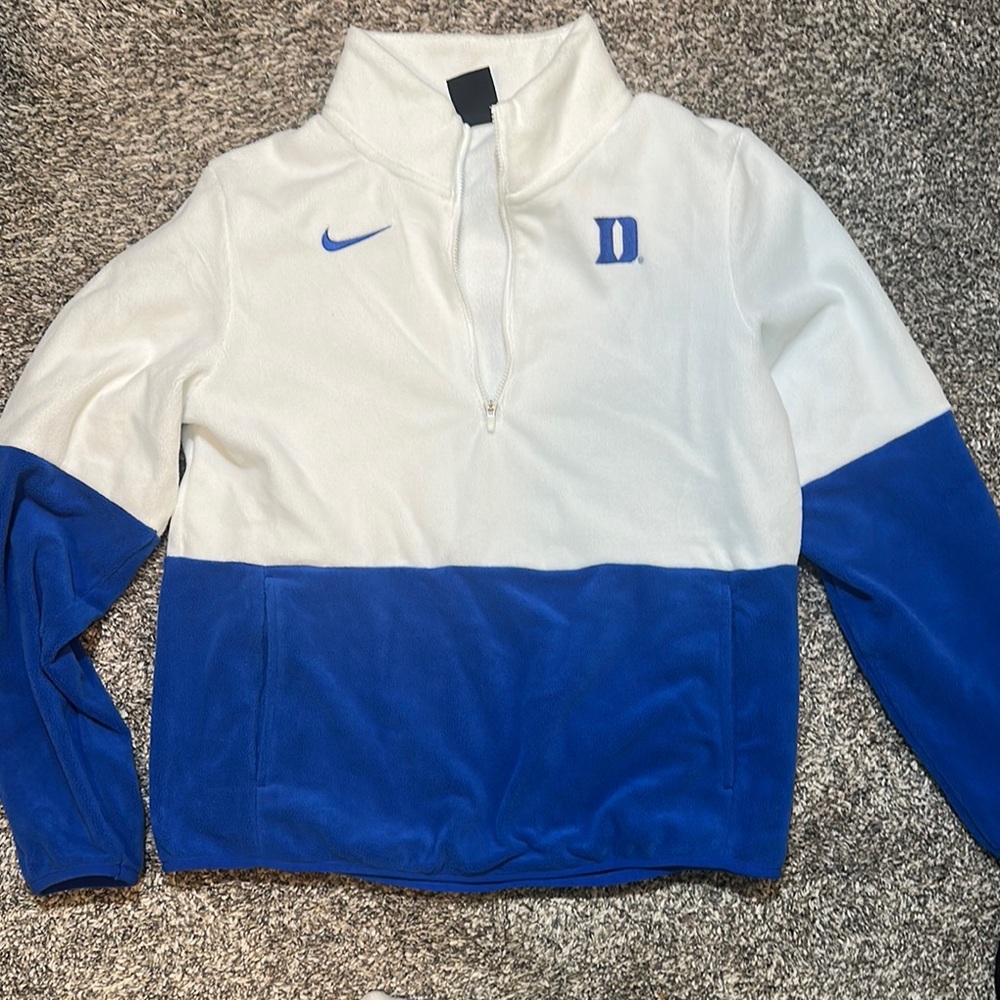 Women’s Nike White and Blue Fleece Pullover Size S